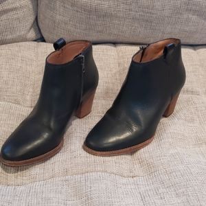 Madewell leather ankle bootie, black and tan